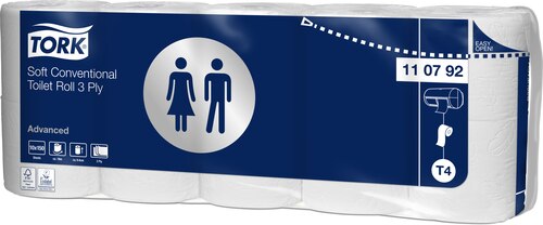 Tork weiches Kleinrollen Toilettenpapier Advanced – 3-lagig