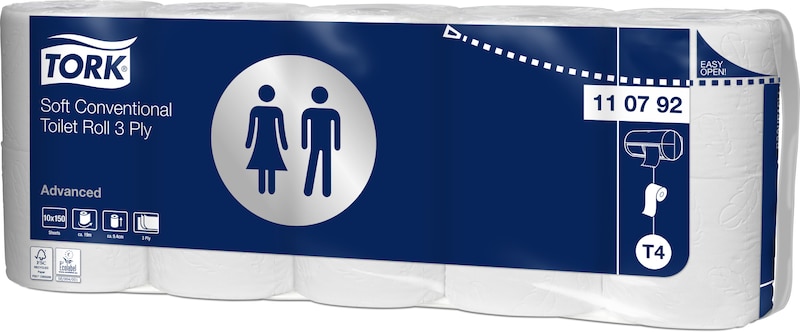Tork jemný toaletní papír konvenční role Advanced 3vrstvý