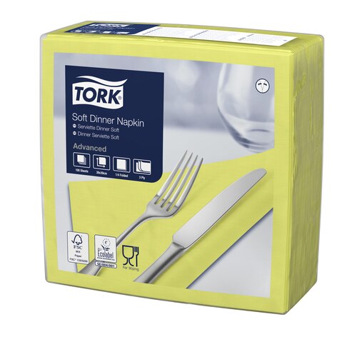 Șervețele de masă Tork Soft Dinner verde lămâie