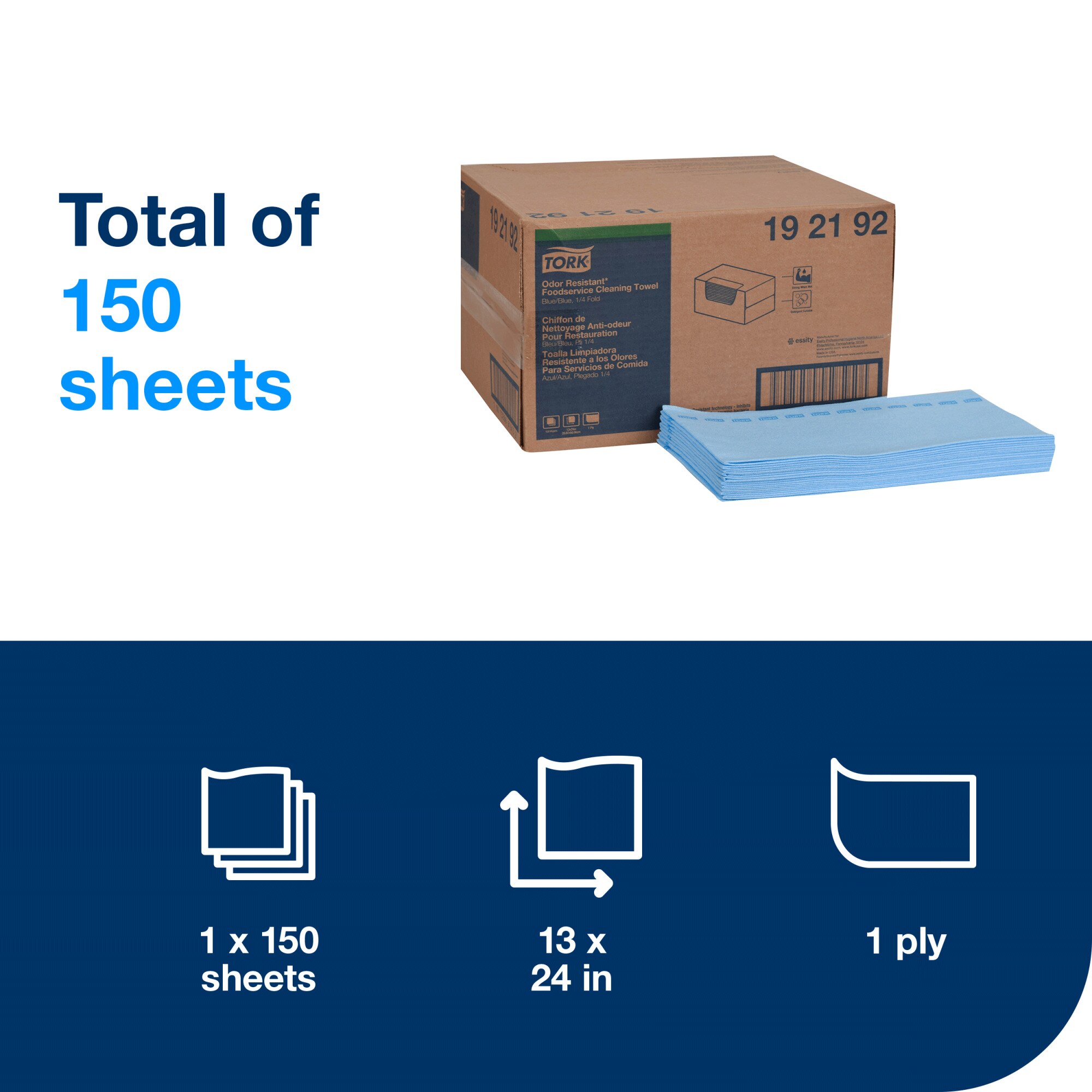 Tork Odor Resistant Foodservice Cloth Blue
