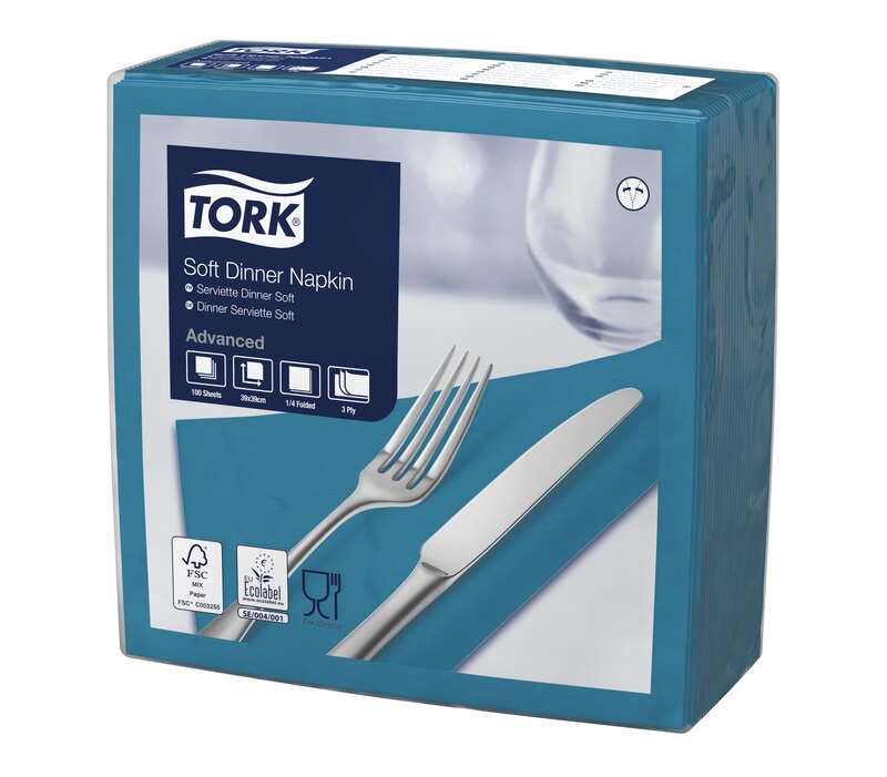 Tork Soft χαρτοπετσέτα δείπνου Blue Green