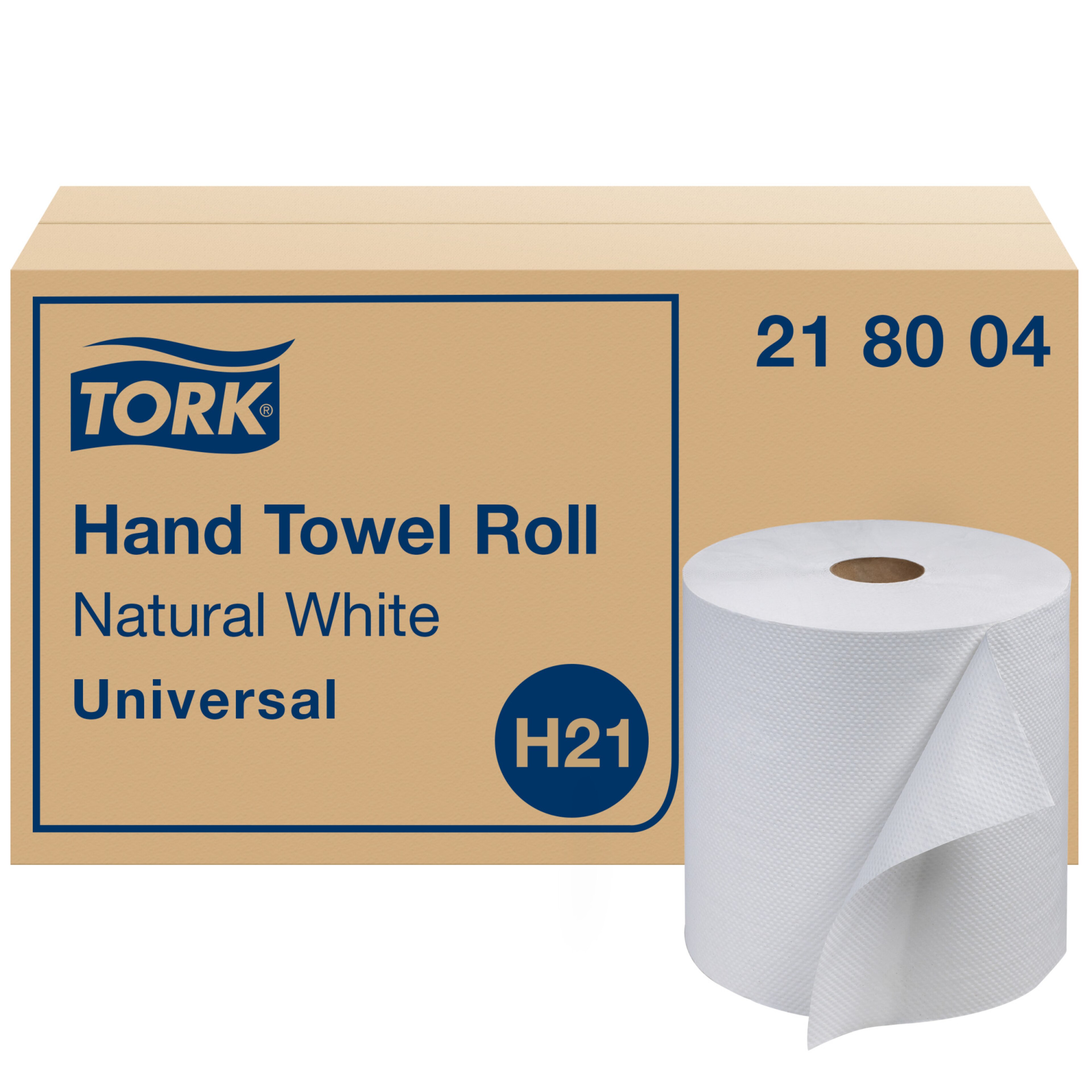Rouleau de serviettes à mains Tork Naturel Blanc H21
