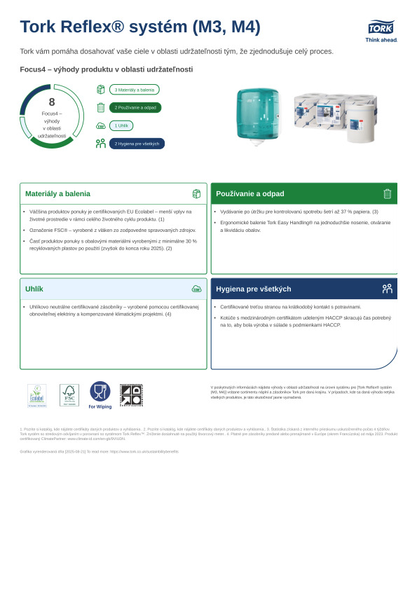 Produktový hárok udržateľnosti