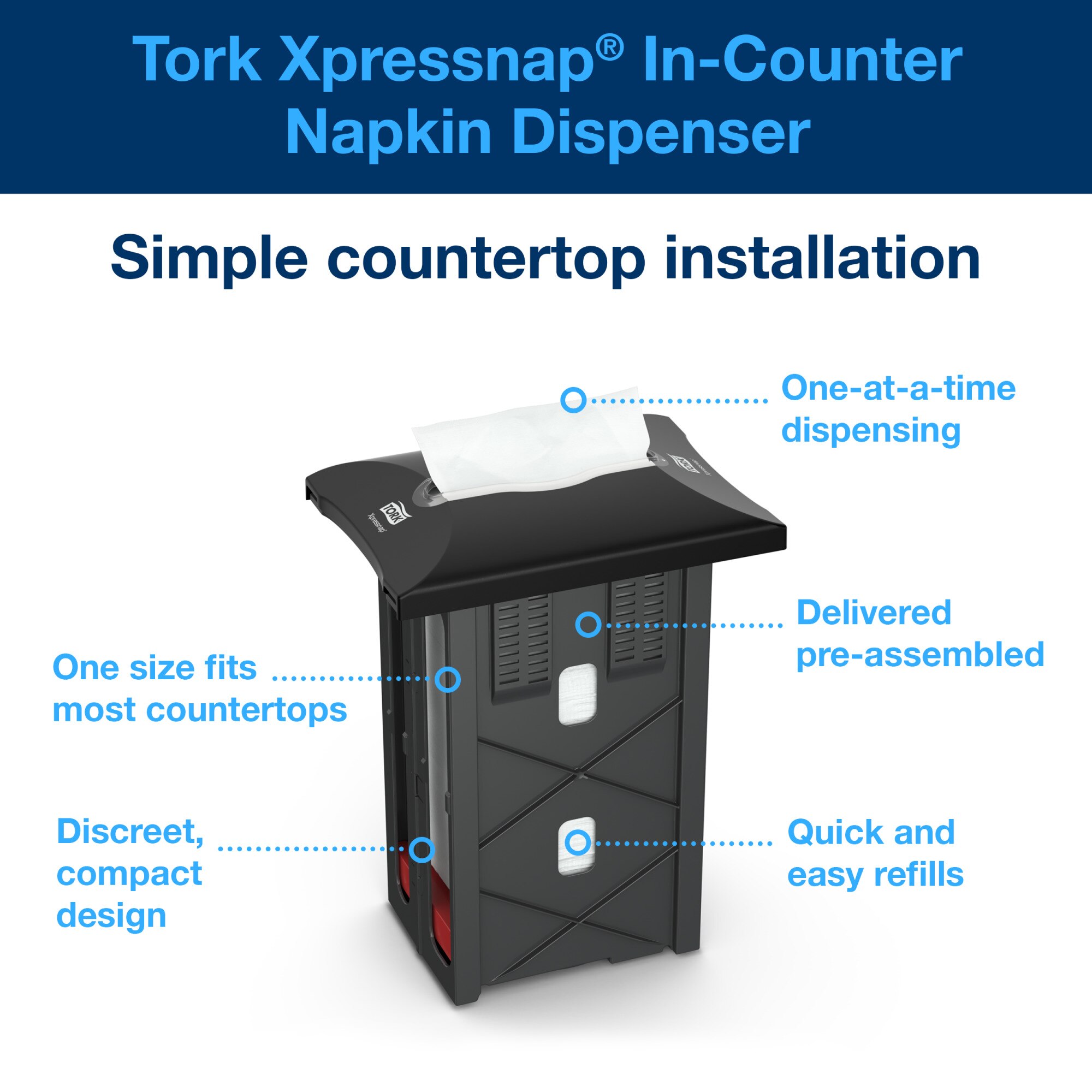 Tork Xpressnap® In-Counter Napkin Dispenser Black N4