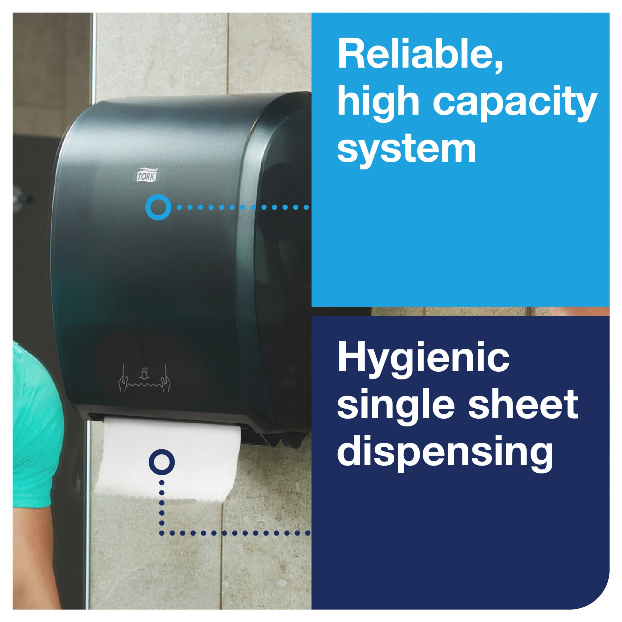 Tork Mechanical Paper Hand Towel Roll Dispenser Black H80