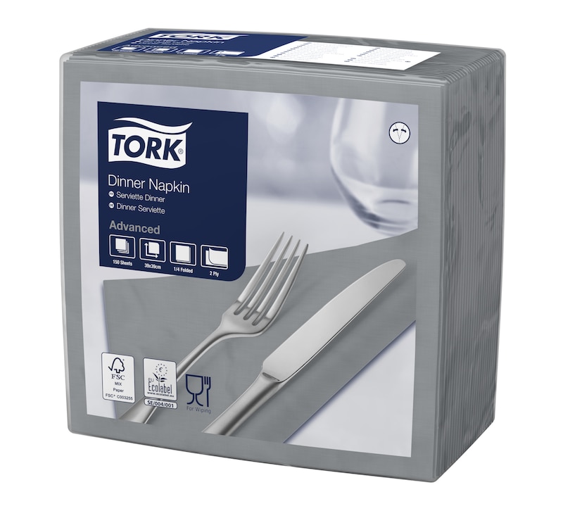 Tork Serviette Dinner, Gris