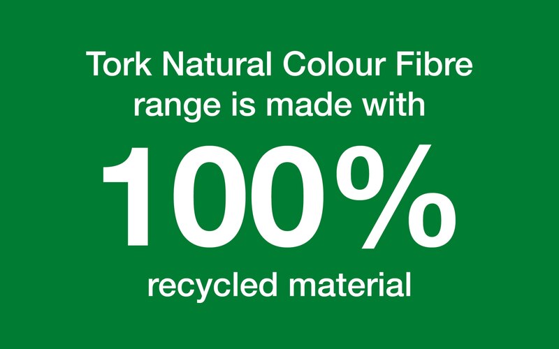 Tork Natural Colour Fibre range is made with 100% recycled material