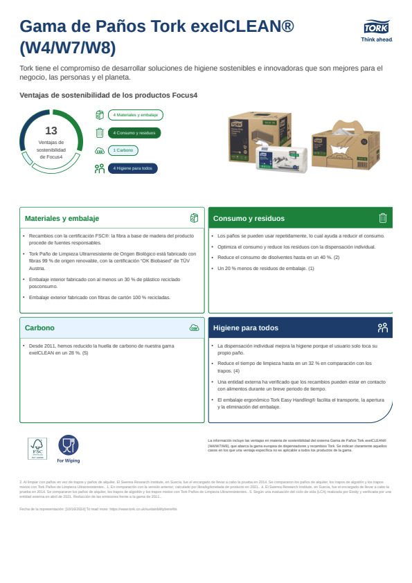 Ficha técnica de producto sostenibilidad
