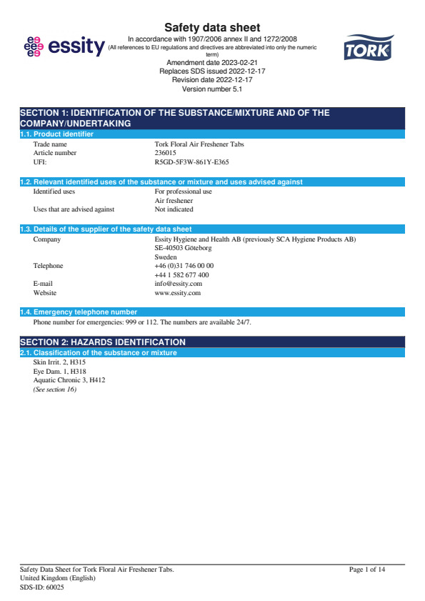 Safety Data Sheet