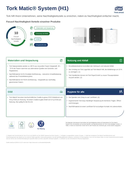 Produktblatt zur Nachhaltigkeit