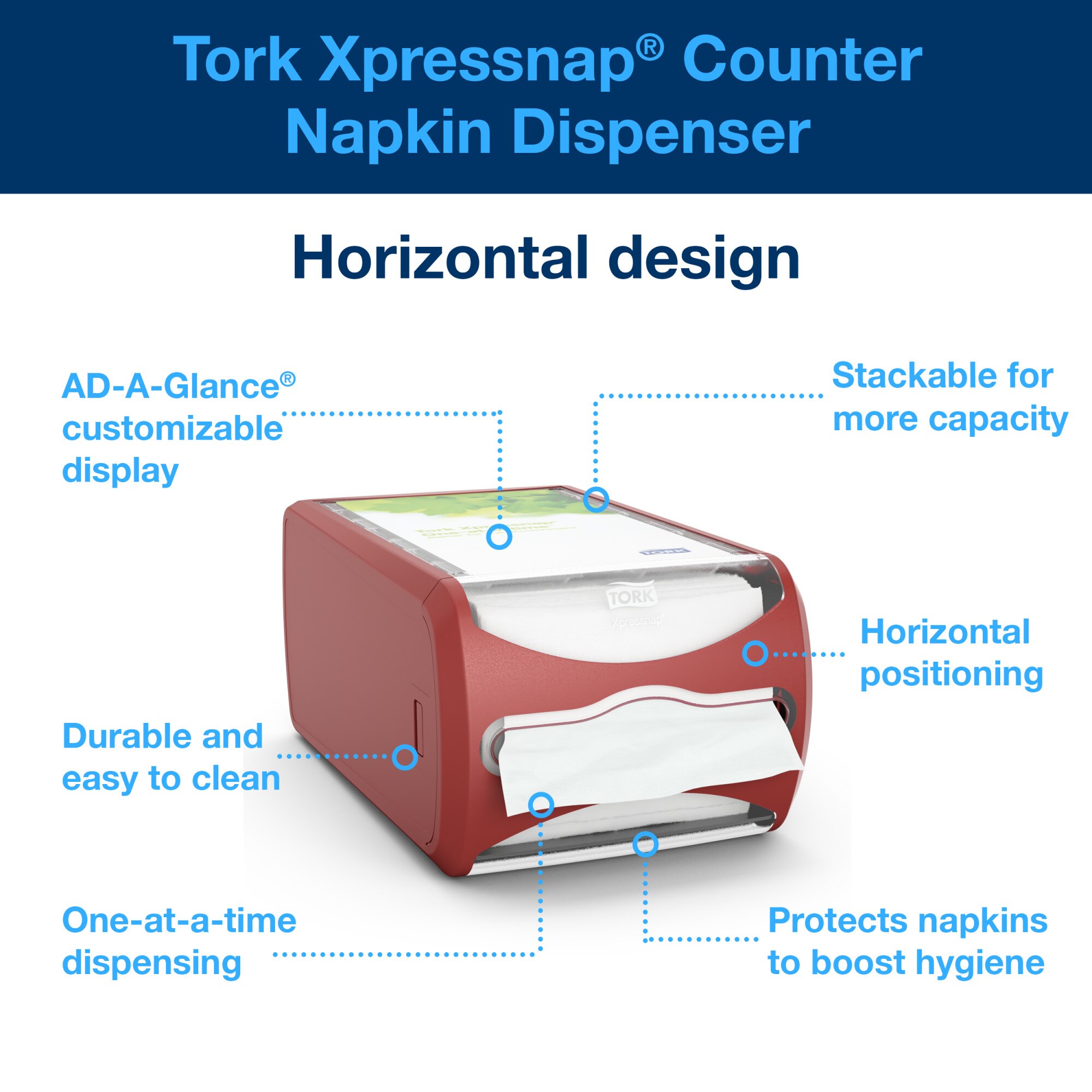 Tork Xpressnap® Countertop Napkin Dispenser Red N4