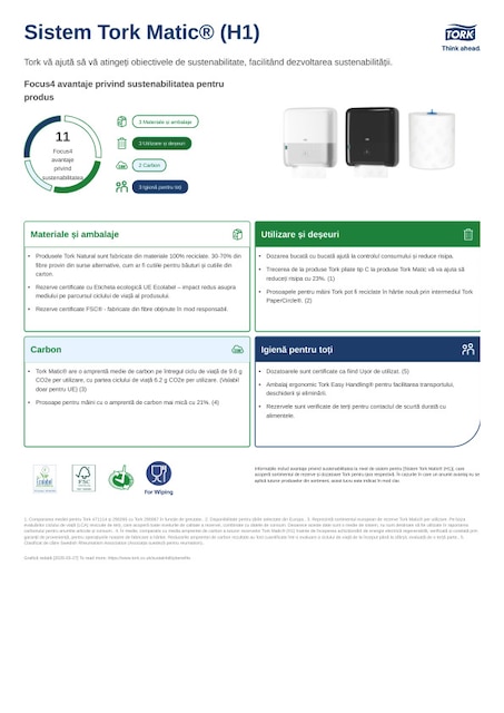 Fișă de produs pentru sustenabilitate