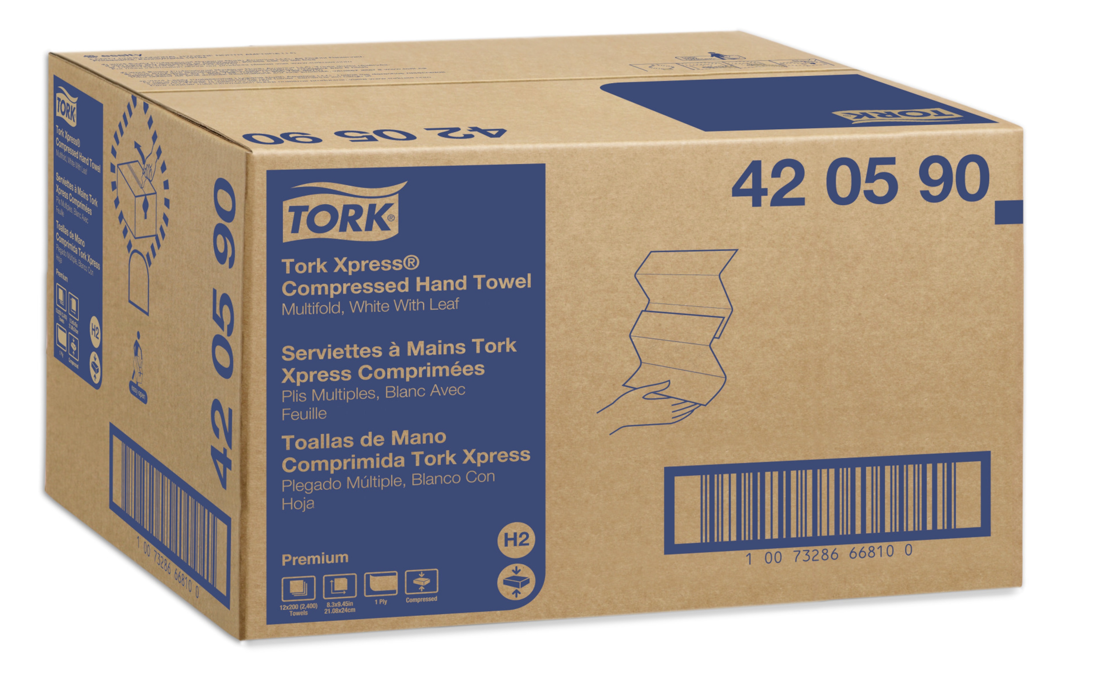 Tork Xpress® Compressed Multifold Hand Towel White H2