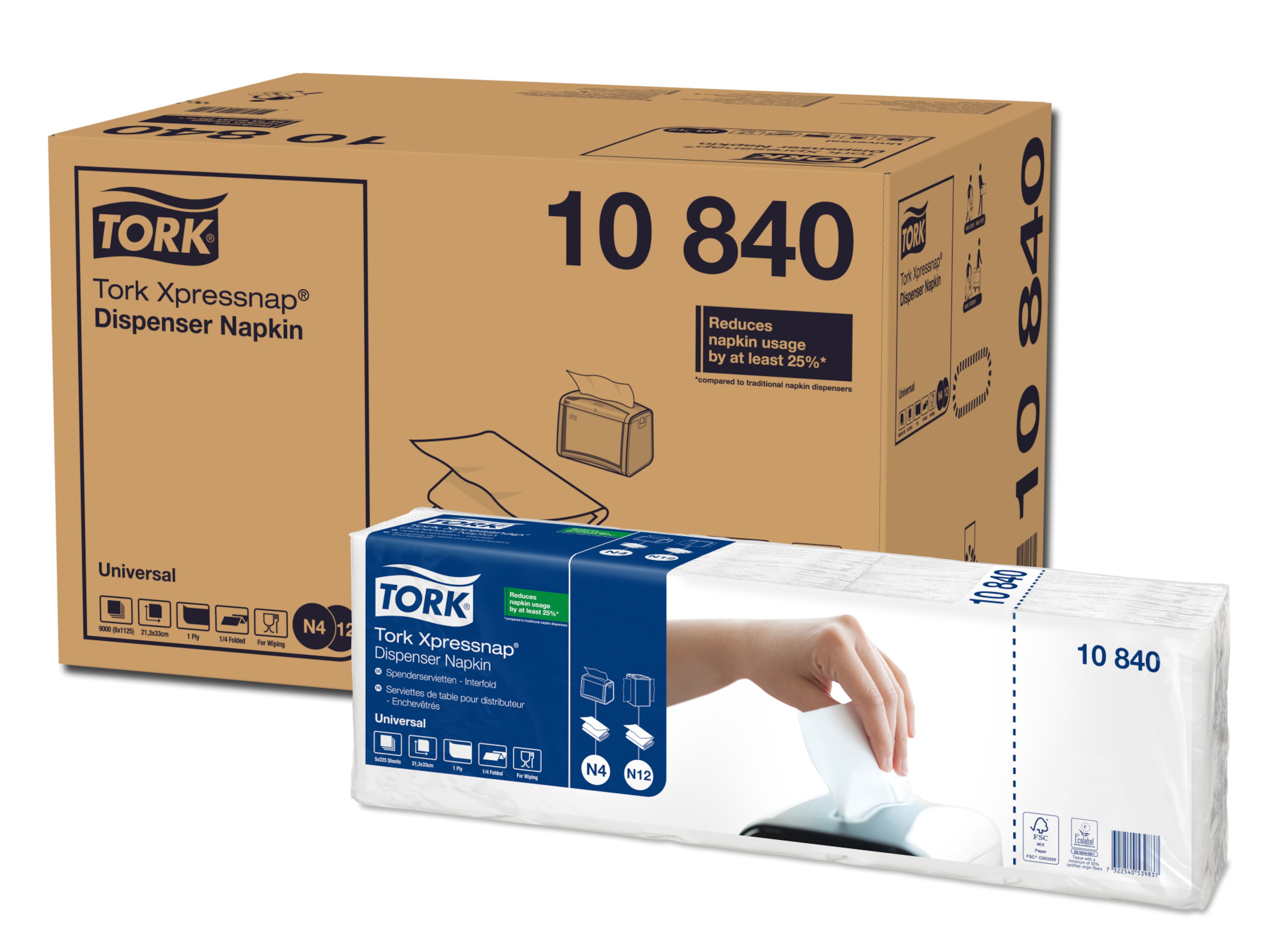Tork Xpressnap® Vit Dispenserservett N4