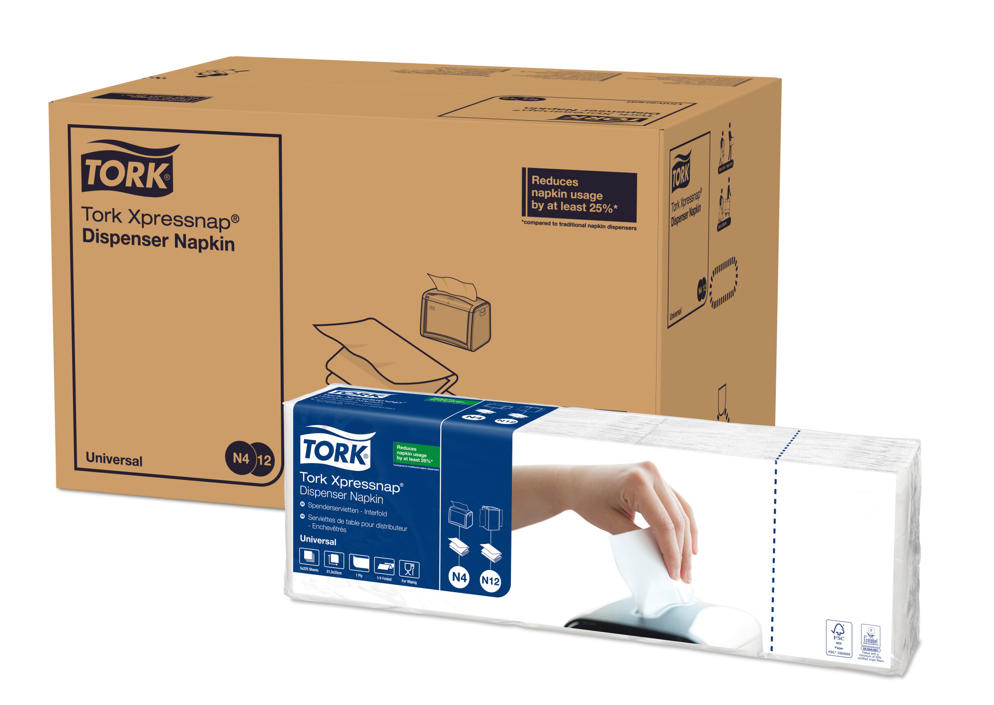 Tork XPN DispNap 1P 4F Wh 1c 1pa 1125/8