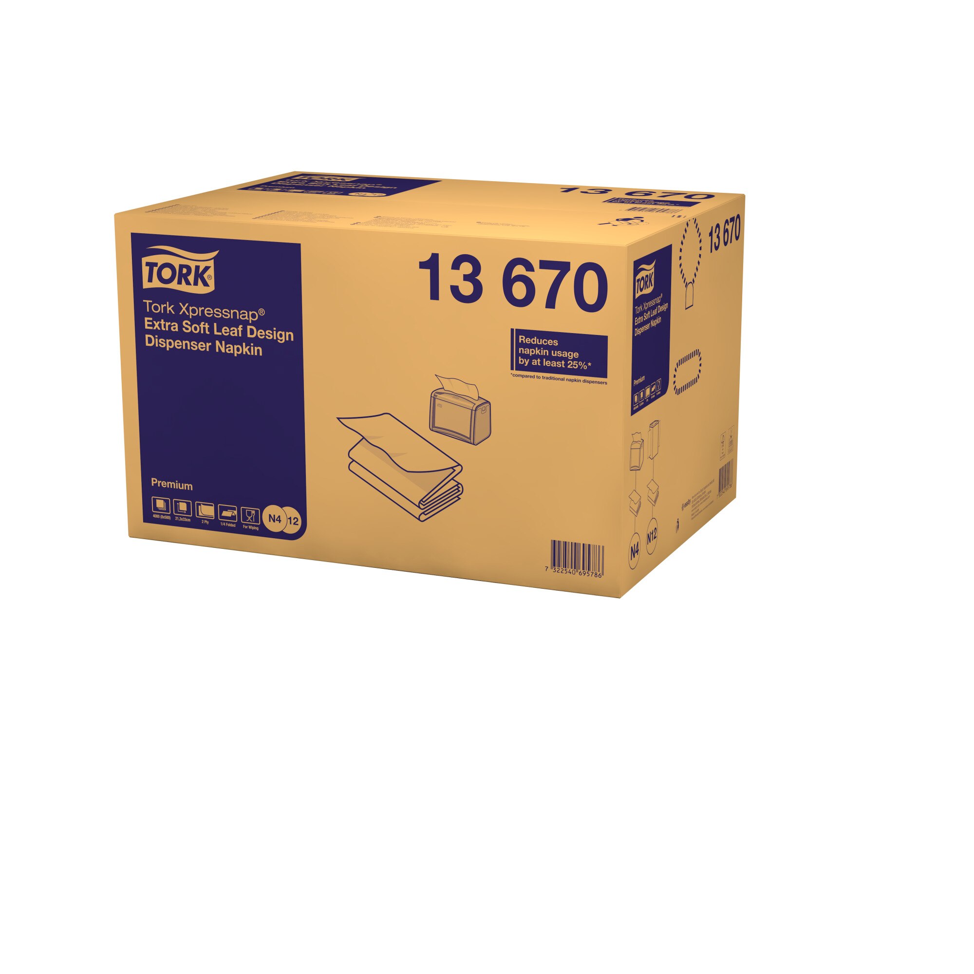 Șervețele de Masă pentru Dozator Tork Xpressnap® Extra Soft Alb cu