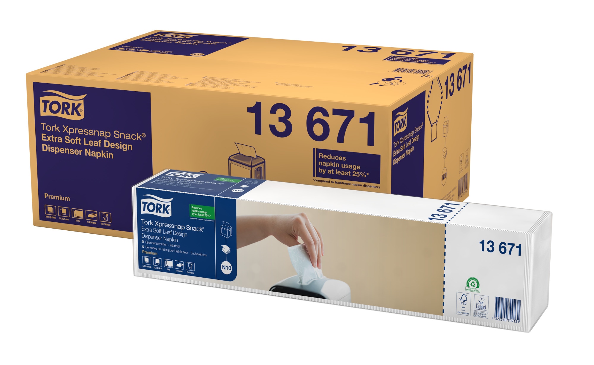 Tork Xpressnap® White Extra Soft Dispenser Napkin N4