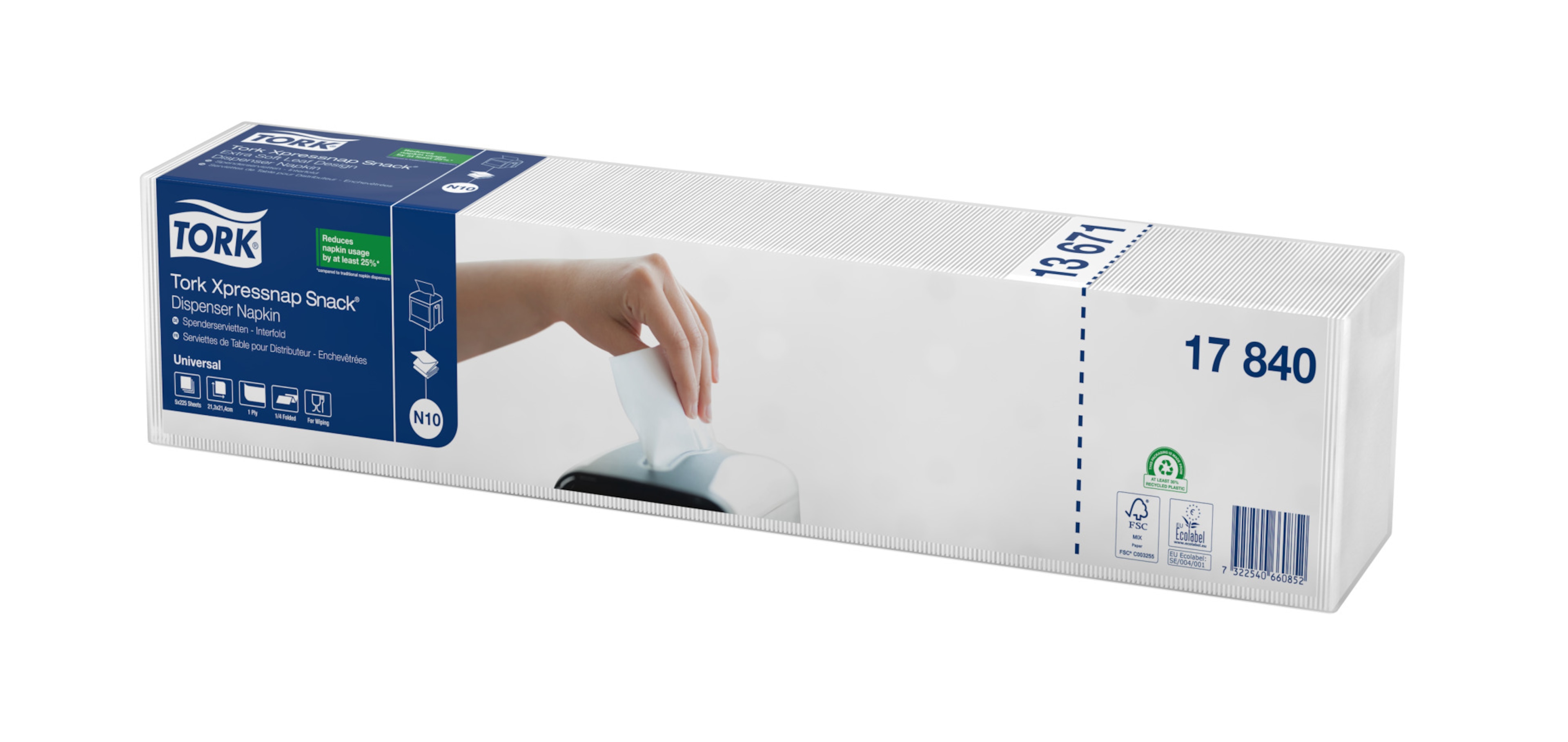 Tork Xpressnap Snack® Weiße Spenderserviette