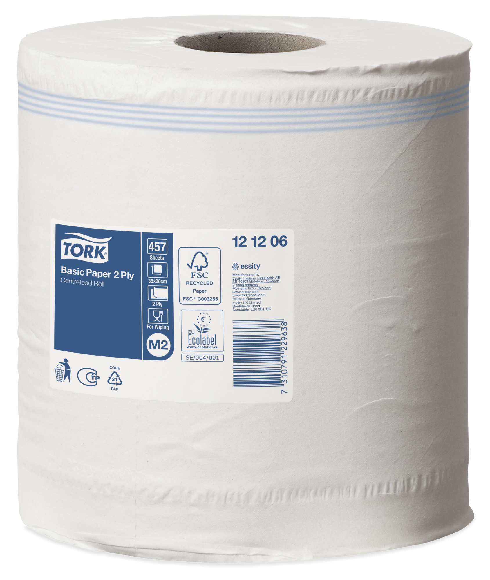 Tork Basic Centrefeed Wiping Paper White M2