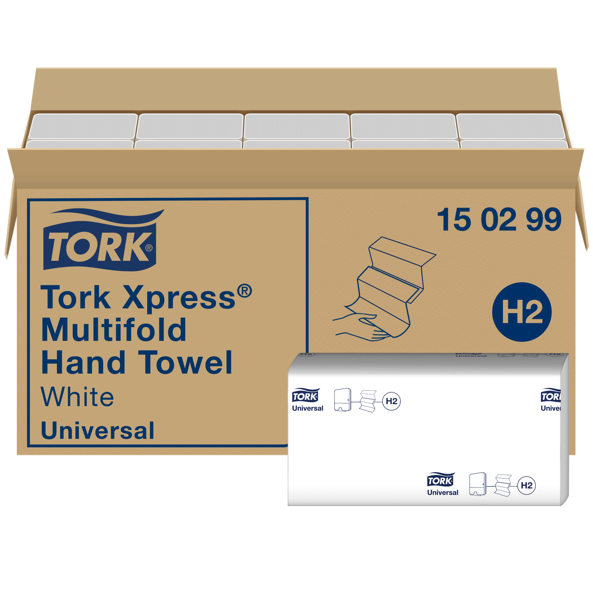 Tork Xpress® ekonomiczne miękkie ręczniki w składce wielopanelowej, białe, H2