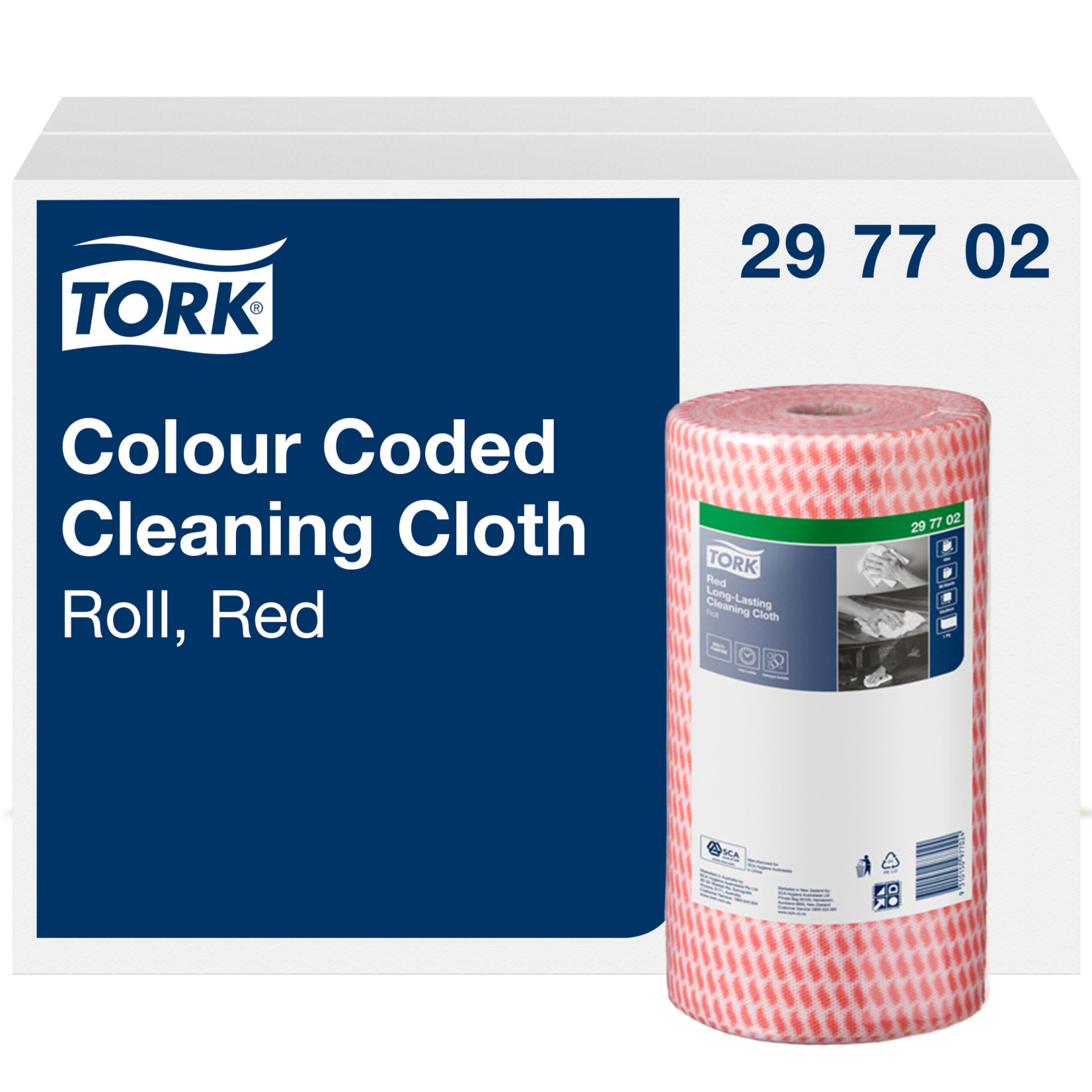 Tork Red Heavy-Duty Colour Coded Cleaning Cloth