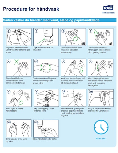 Tork procedure for håndvask