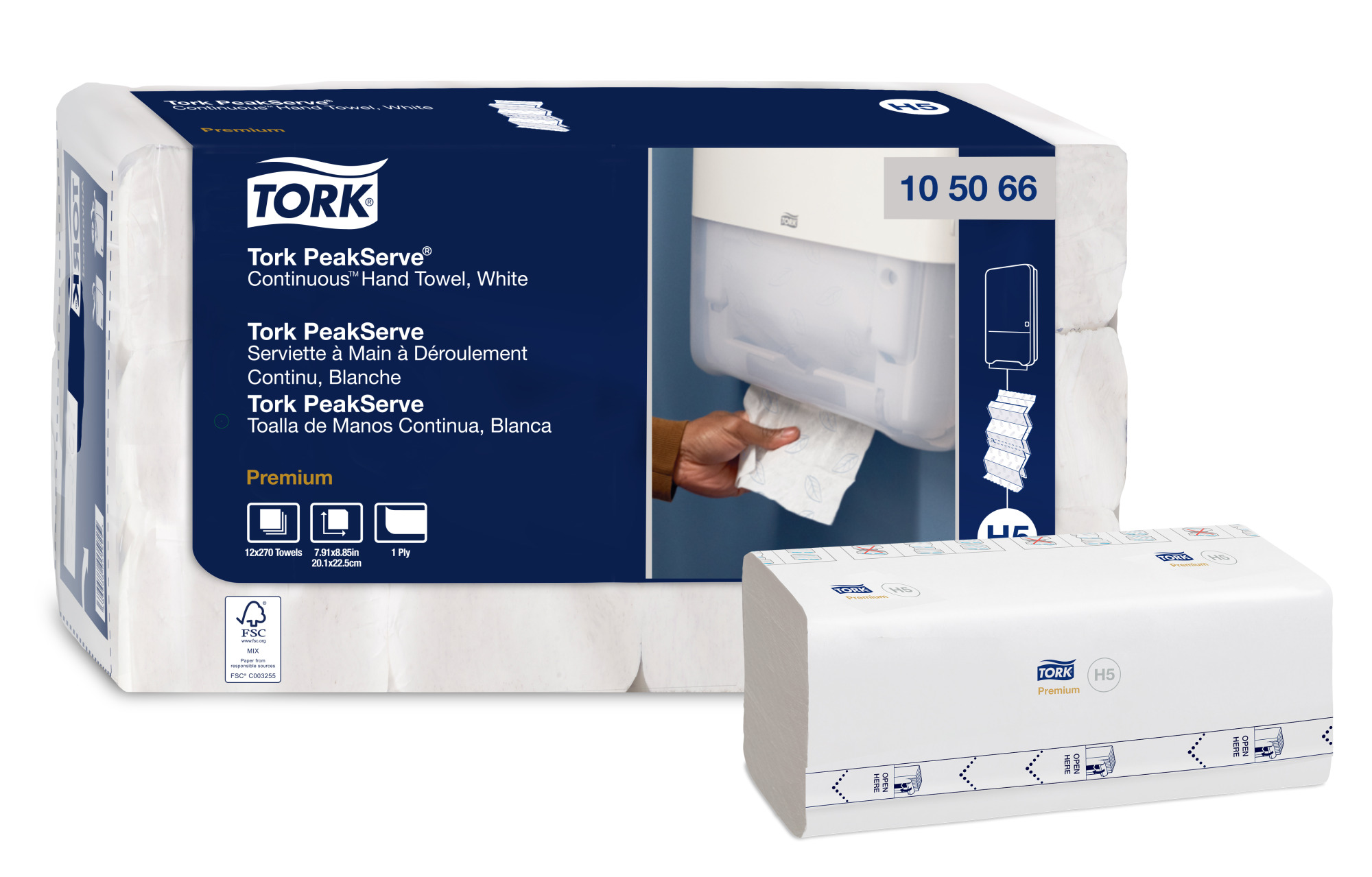 Tork PeakServe Essuie-main continu