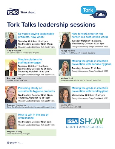 Thumbnail image of Tork talks schedule at ISSA 2022