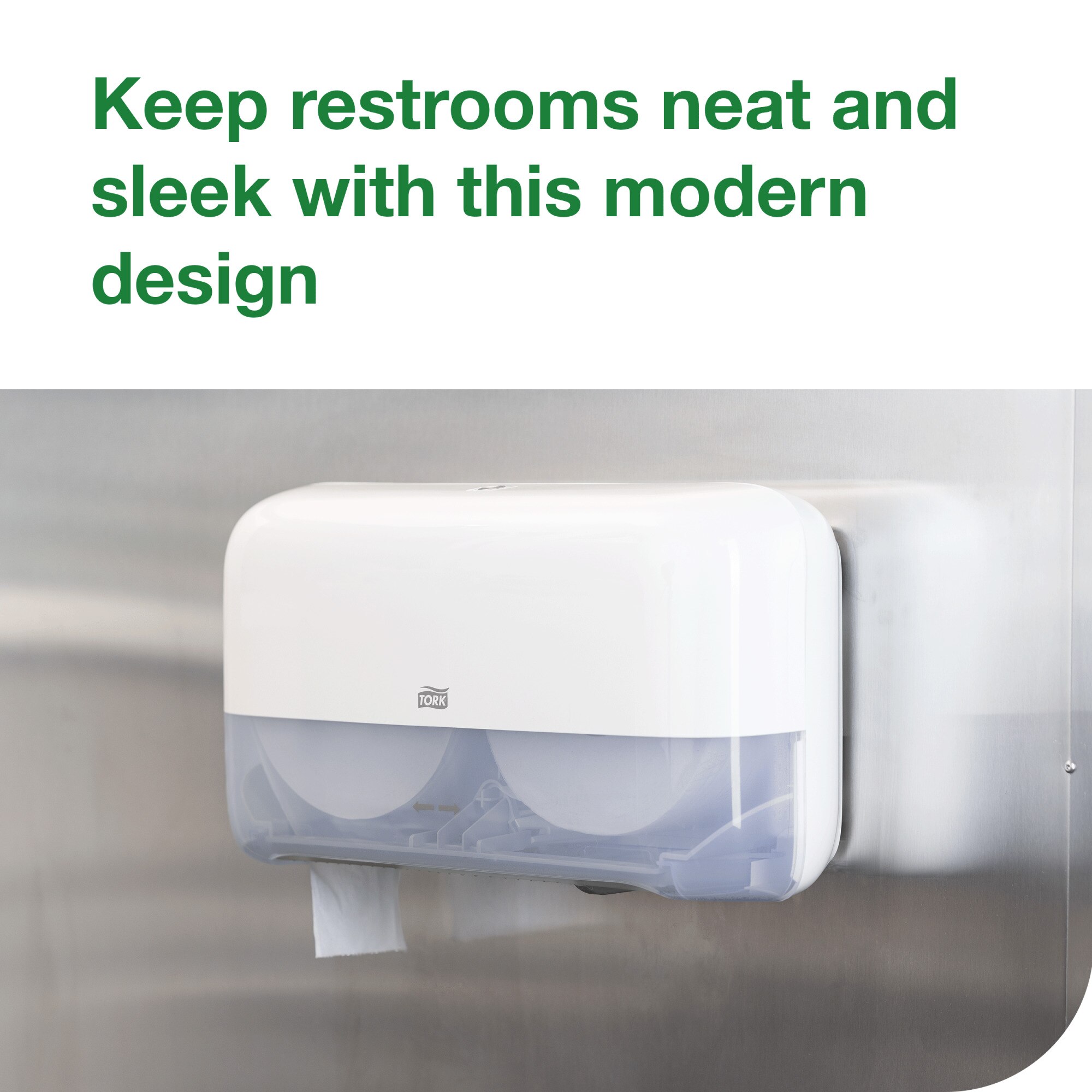 Tork Mini Jumbo 2-roll Toilet Paper Dispenser White