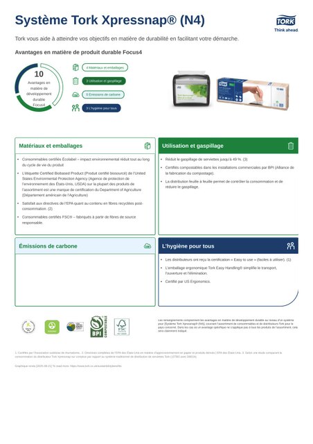 Fiche de produit durable