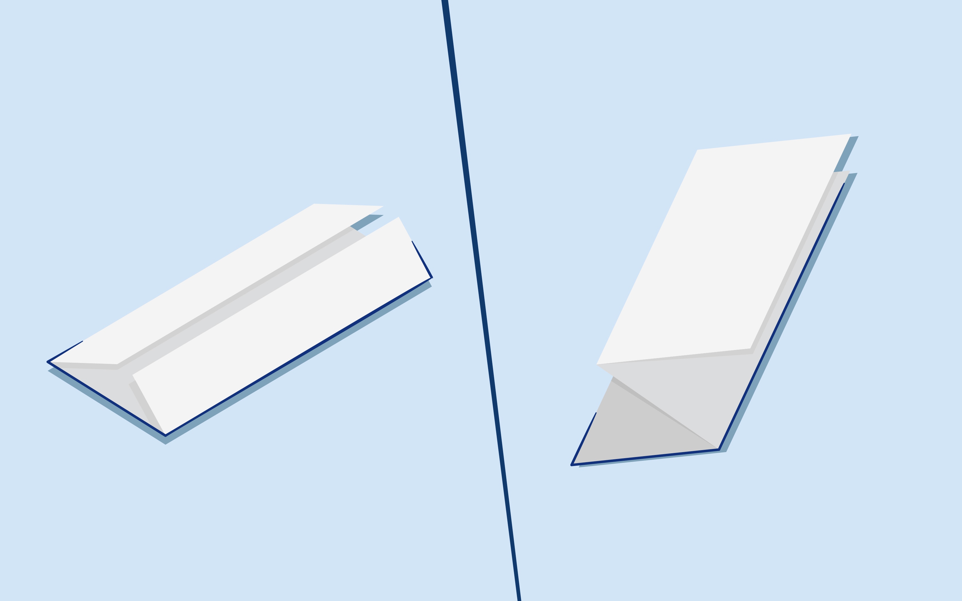 Two napkins side by side, one folded in a C-fold and one in a Z-fold