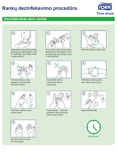 „Tork“ rankų plovimosi procedūra
