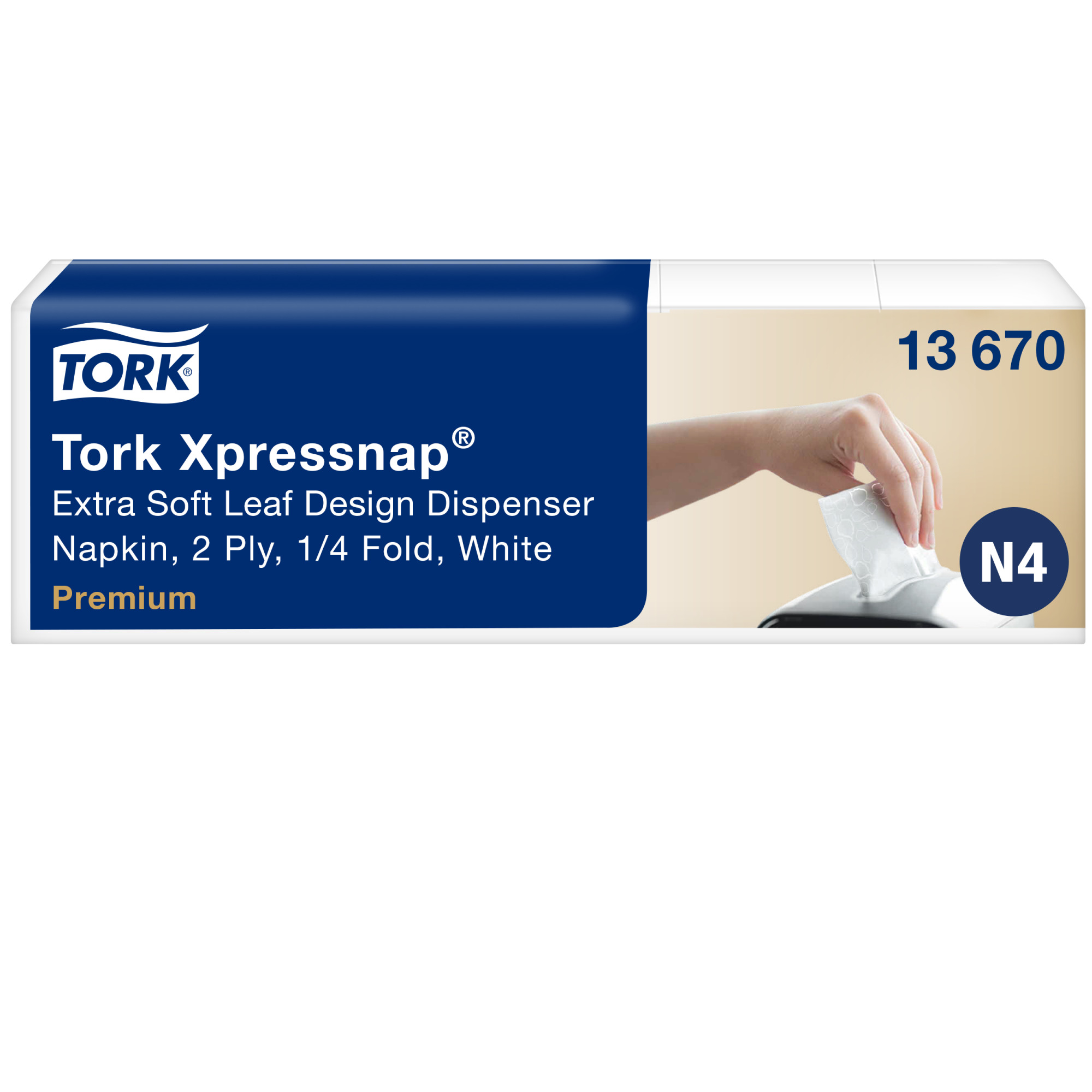 Συσκευή χαρτοπετσέτας Tork Xpressnap® Extra Soft Leaf Design White