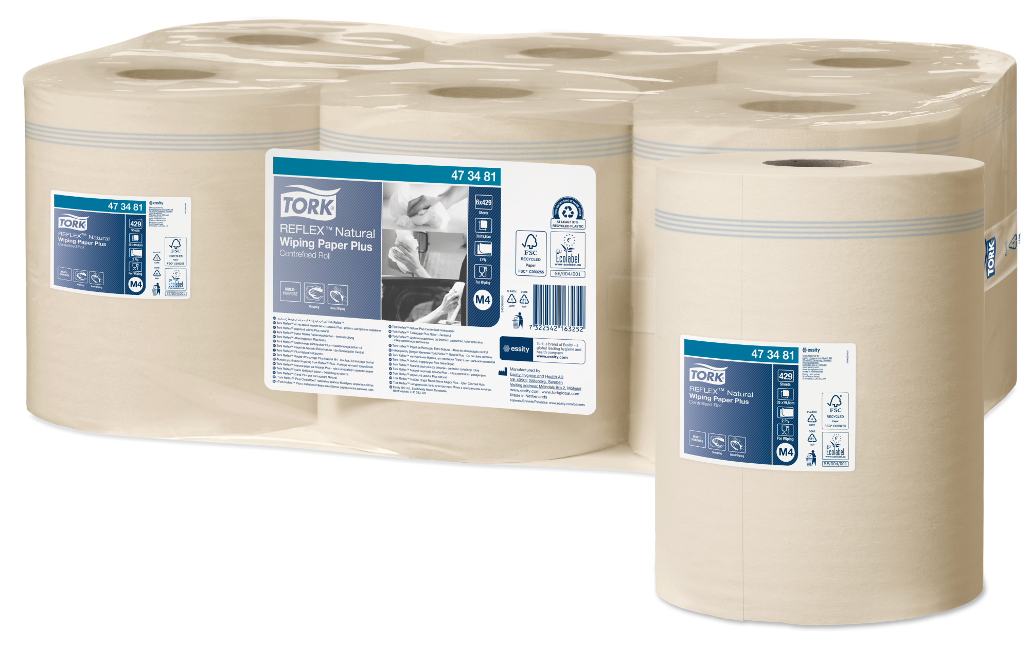 Tork Reflex™ Plus Centerfeed Poetspapier naturel M4