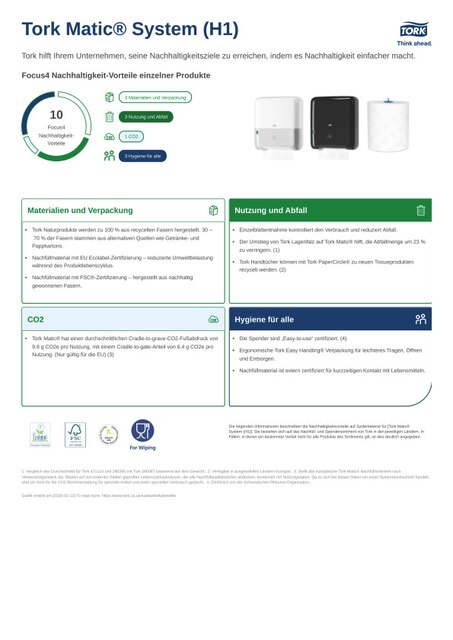 Produktblatt zur Nachhaltigkeit