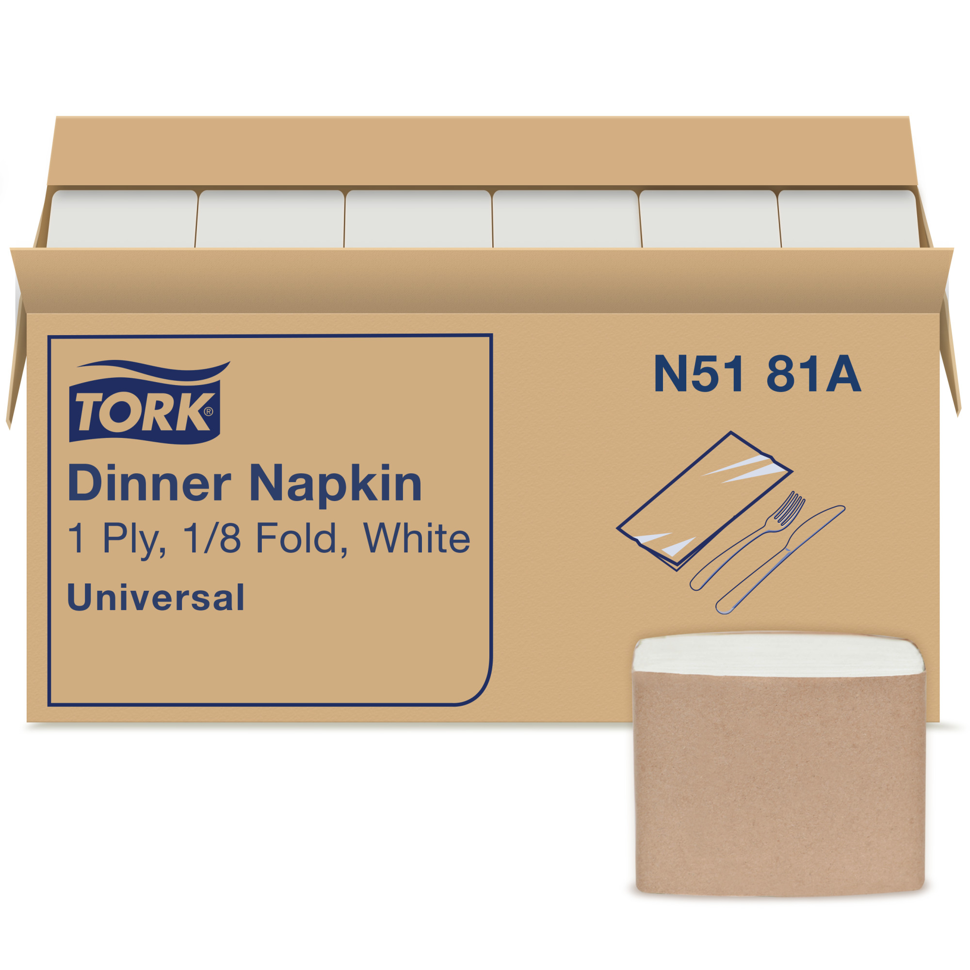 Tork White Dinner Napkin
