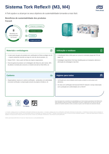 Folha de sustentabilidade dos produtos