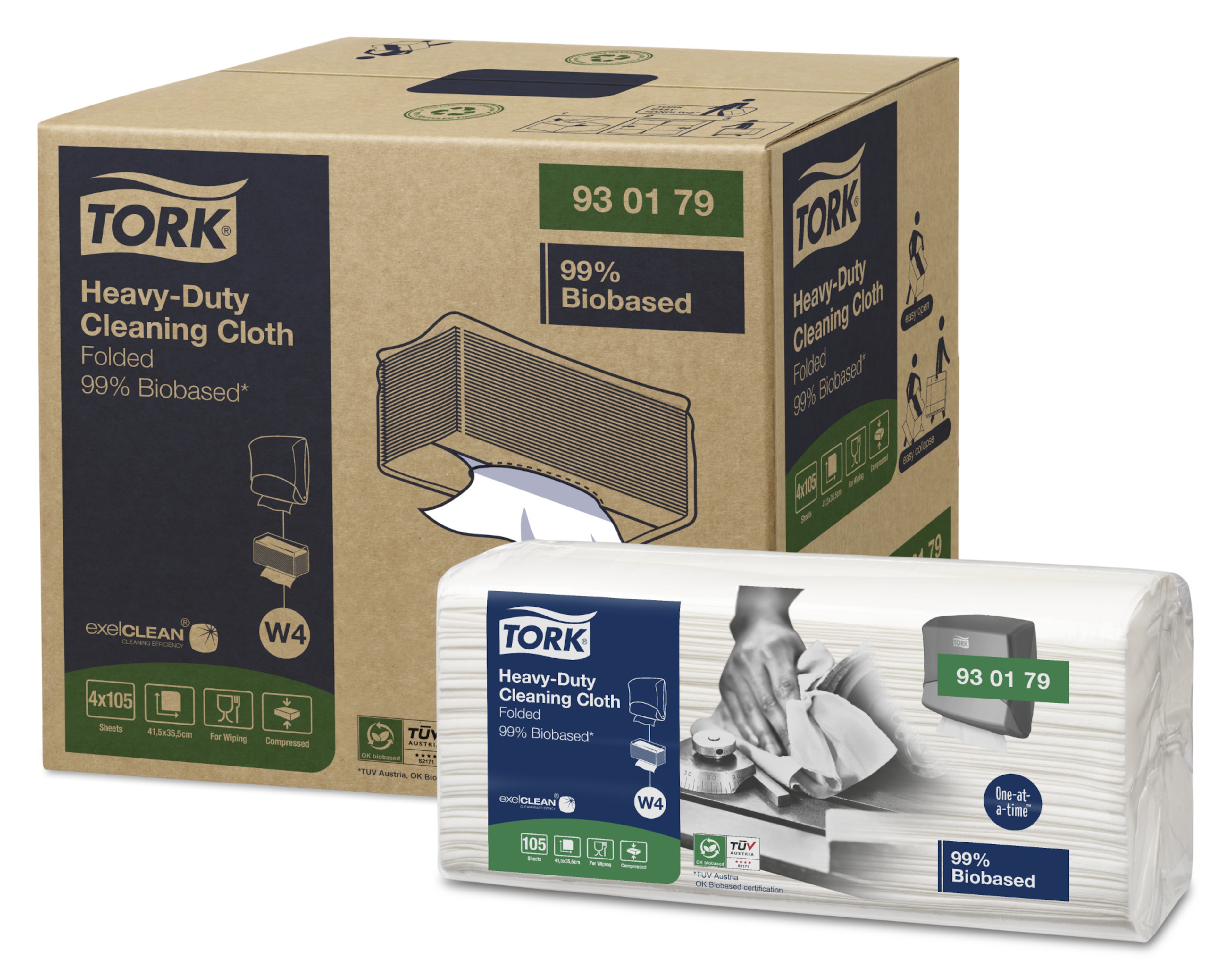 Tork Biobased Heavy-Duty Cleaning Cloth White W4