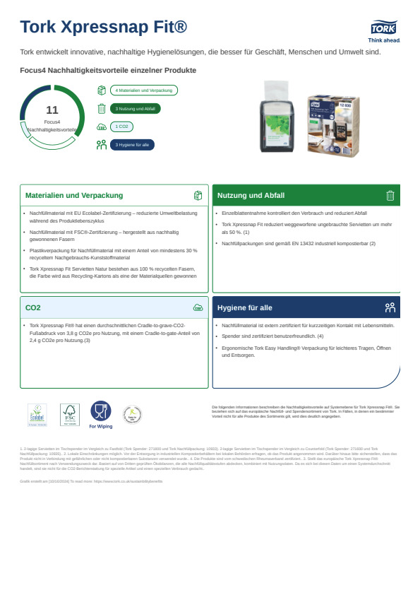 Produktdatenblatt nachhaltigkeit