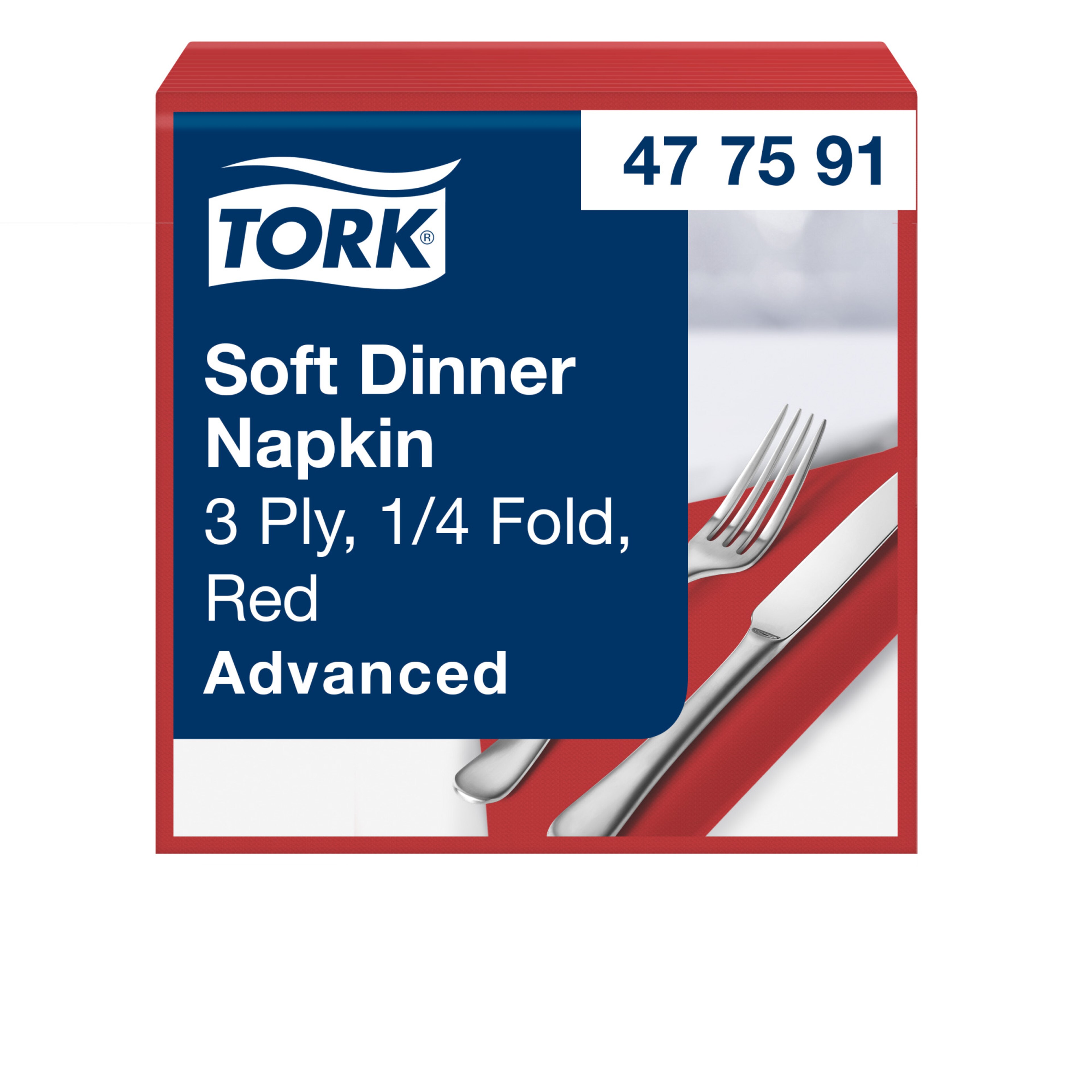 Tork Soft Dinner szalvéta, piros