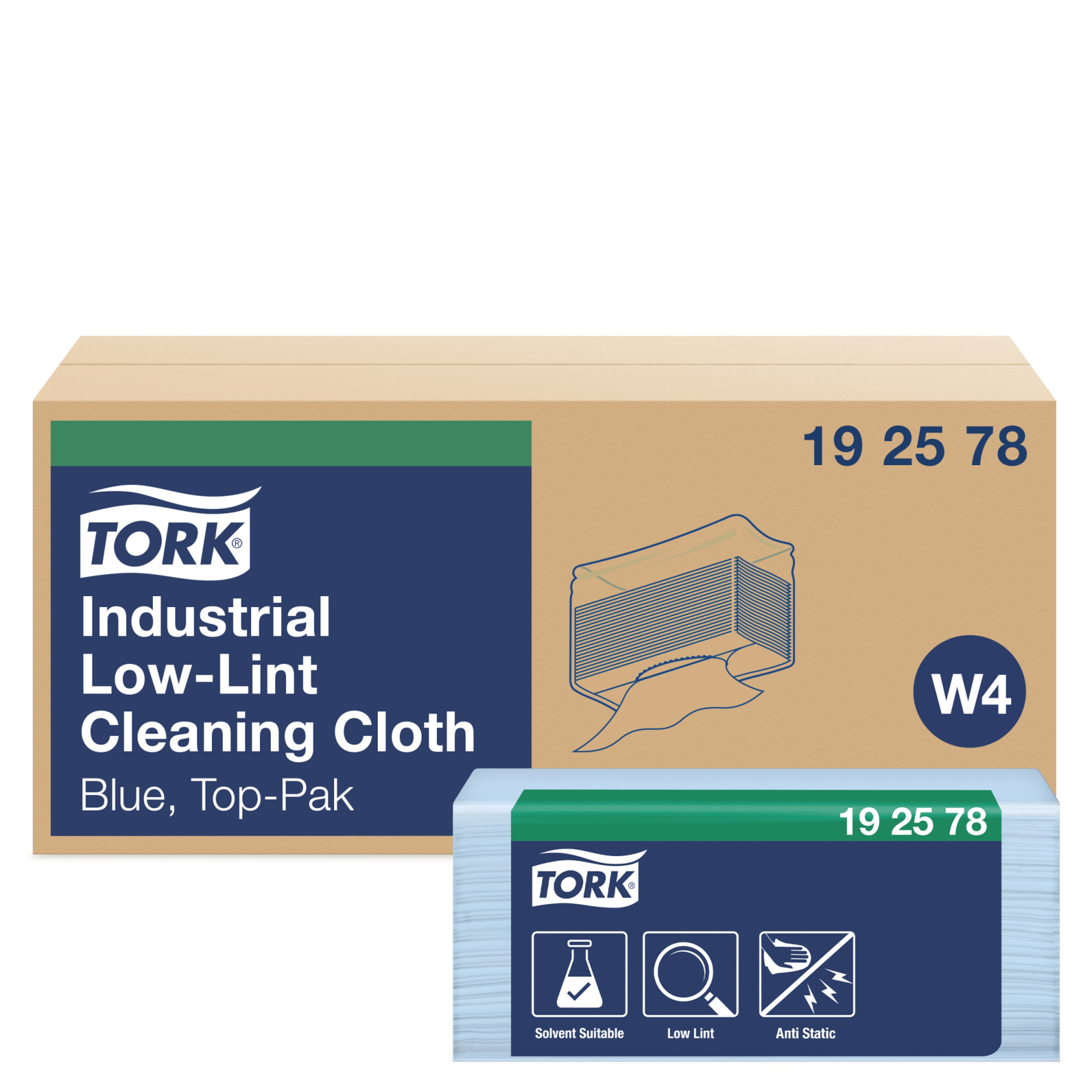Tork chiffon de nettoyage industriel non pelucheux Bleu W4