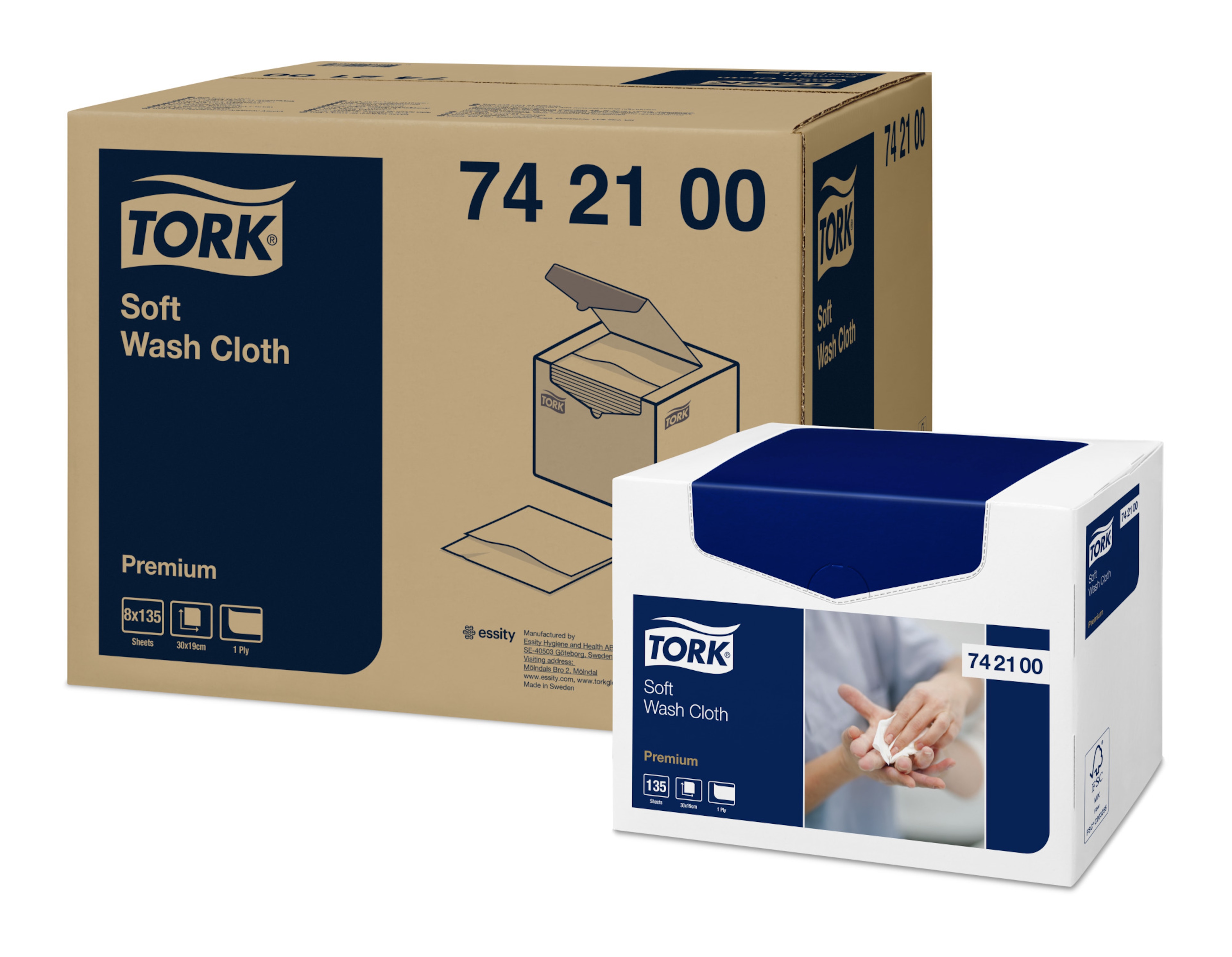 Tork Premium Soft Vaskeklud, Hvid
