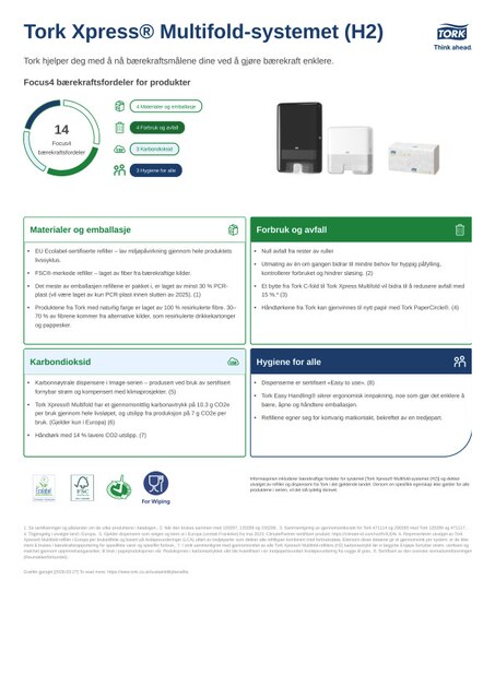 Produktark om bærekraft