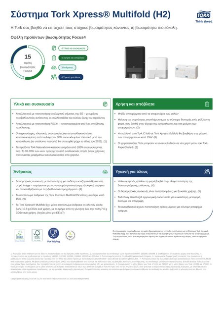 Φύλλο προϊόντων βιωσιμότητας