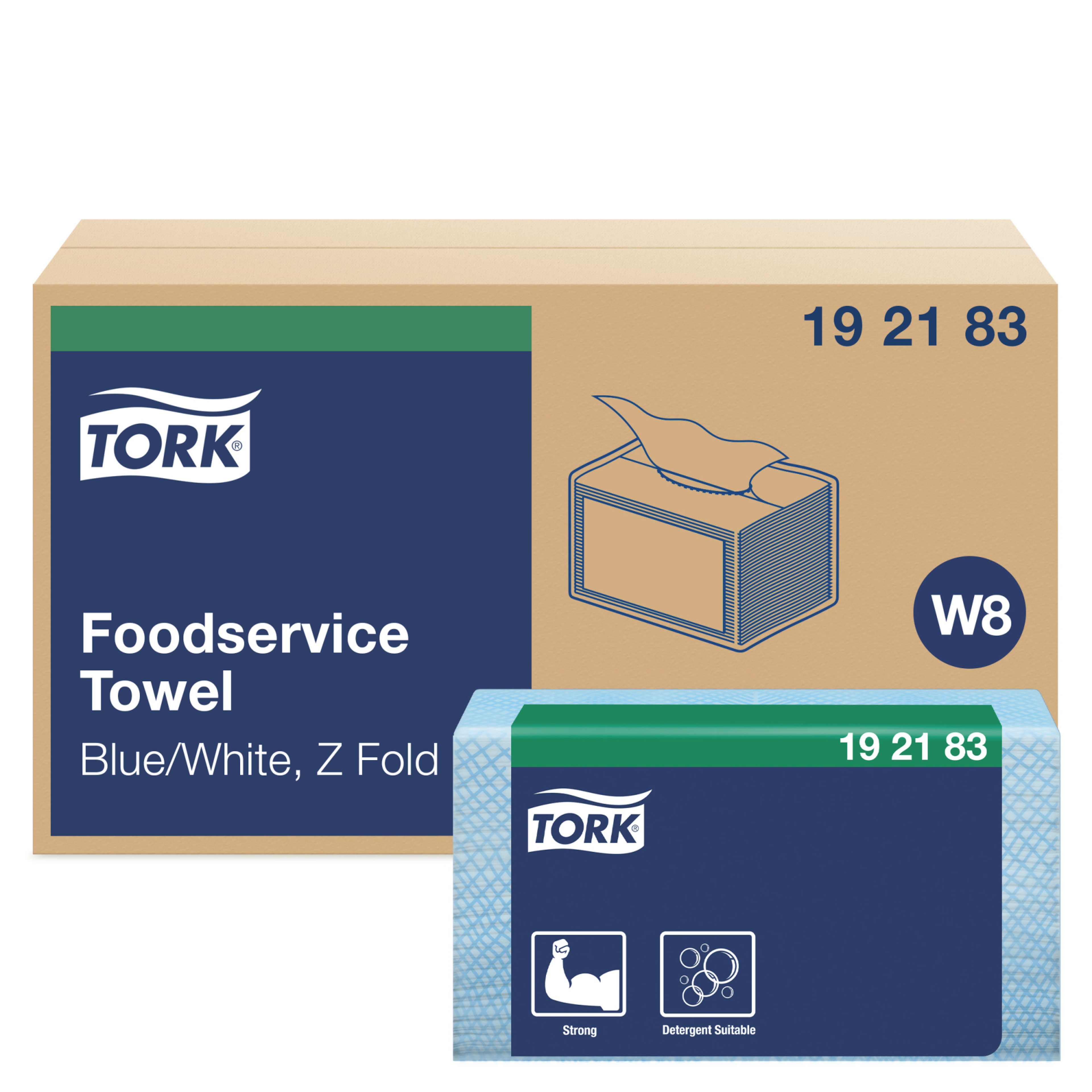 Tork Foodservice Cleaning Towel Blue/White W8